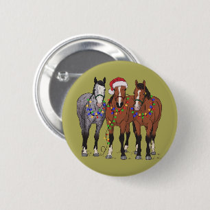 Horse Lover Christmas Animal Farm Animal Lover 6 Cm Round Badge