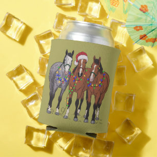 Horse Lover Christmas Animal Farm Animal Lover Can Cooler