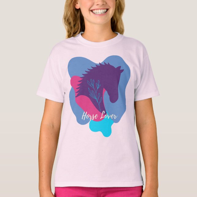 Horse Lover Colourful Designed T-Shirt (Front)