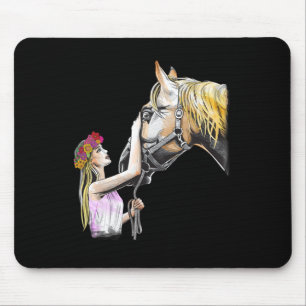 Horse Lover Cowgirl Rodeo Horseback Riding Equestr Mouse Pad