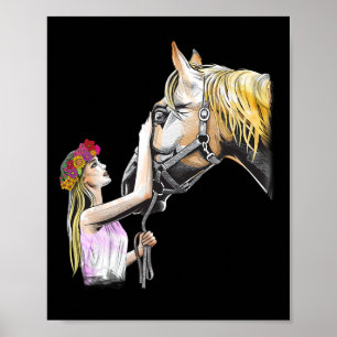 Horse Lover Cowgirl Rodeo Horseback Riding Equestr Poster