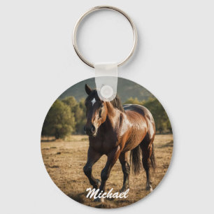 Horse Lover Custom Photo and Name Personalised     Key Ring