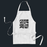 Horse Lover Dog Groomer Standard Apron<br><div class="desc">This adorable text design featuring the phrase "Dog Groomer by Day Horse Lover by Night" and cute horse profiles is perfect for any dog groomer who loves horses.</div>