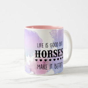 Horse Lover, Equestrian Gift, Horse Riding Graphic Two-Tone Coffee Mug