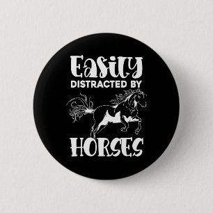 Horse Lover Equestrian Horse Riding Animal Funny H 6 Cm Round Badge