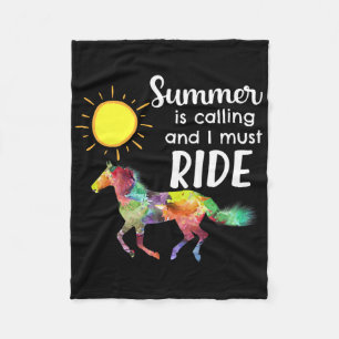 Horse Lover Equestrian Horseback Riding Summer Vac Fleece Blanket