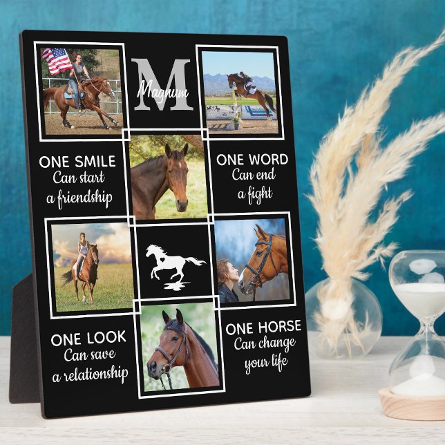 Horse Lover Equestrian Personalized Photo Collage Plaque (Creator Uploaded)