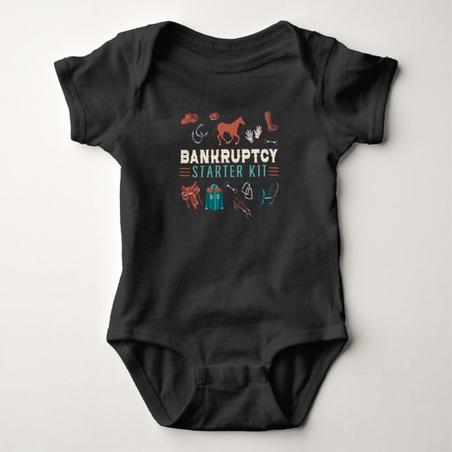 Horse Lover Equestrian Riding Bankruptcy Starter Baby Bodysuit (Front)