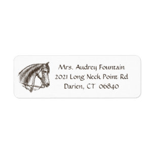 Horse Lover Equestrian Western Country Rodeo Return Address Label