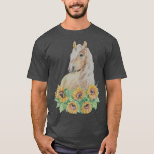 Horse Lover Gift for Girls and Women with Sunflowe T-Shirt