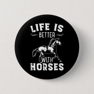 Horse Lover Gift Women Equestrian Girl Horseback R 6 Cm Round Badge