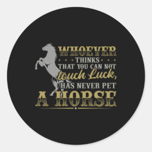 Horse Lover Gift Women Equestrian Girl Horseback R Classic Round Sticker