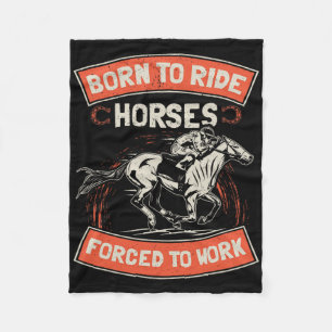 Horse Lover Gift Women Equestrian Girl Horseback R Fleece Blanket