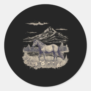 Horse Lover Gifts Women Teen Girls Wild Horse Art Classic Round Sticker