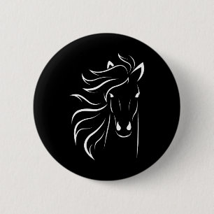 Horse Lover Gifts Womens Equestrian Men Horseback 6 Cm Round Badge
