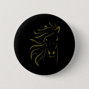 Horse Lover Gifts Womens Equestrian Men Horseback 6 Cm Round Badge