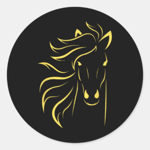 Horse Lover Gifts Womens Equestrian Men Horseback Classic Round Sticker