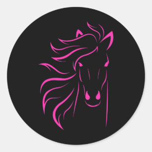 Horse Lover Gifts Womens Equestrian Men Horseback Classic Round Sticker