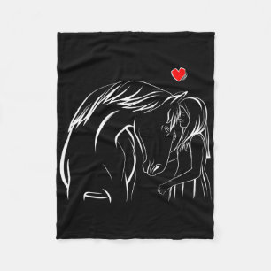 Horse Lover Girl Horseback Riding Women Fleece Blanket