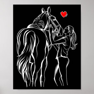 Horse Lover Girl Women Horseback Riding Poster