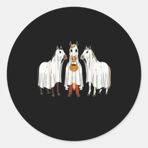 Horse Lover Halloween Funny Horseback Riding Eques Classic Round Sticker