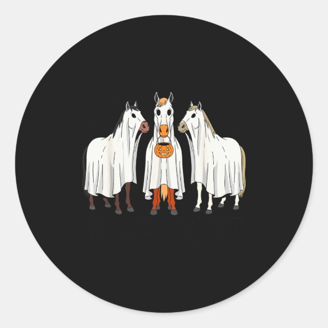 Horse Lover Halloween Funny Horseback Riding Eques Classic Round Sticker (Front)