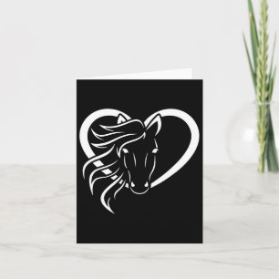 Horse Lover Heart Horseback Riding Western Cowgirl Card