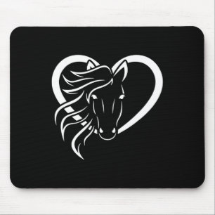 Horse Lover Heart Horseback Riding Western Cowgirl Mouse Pad