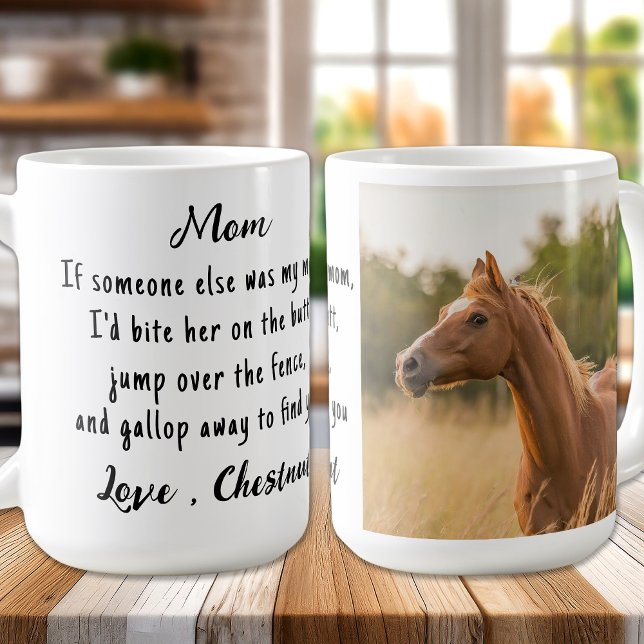 Horse Lover Horse Mum Custom Equestrian Photo Coffee Mug (Creator Uploaded)