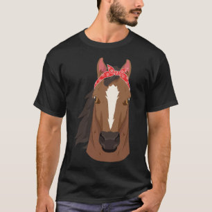 Horse Lover Horse Wearing Bandanna Horseback Ridin T-Shirt