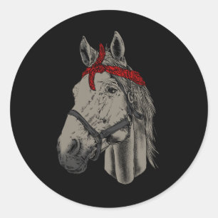 Horse Lover Horseback Riding Hay Horse Rider Classic Round Sticker