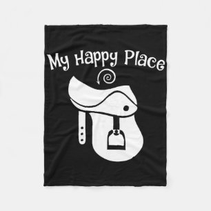 Horse Lover My Happy Place Saddle Equestrian Teen Fleece Blanket