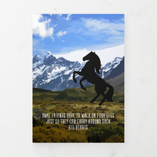 Horse Lover My Horse Is My Big Heart Tri-Fold Holiday Card