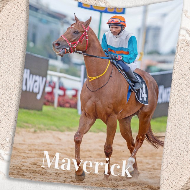 Horse Lover Personalised Equestrian Pet Photo Fleece Blanket (Creator Uploaded)