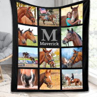 Horse Lover Personalized Monogram 11 Photo Collage