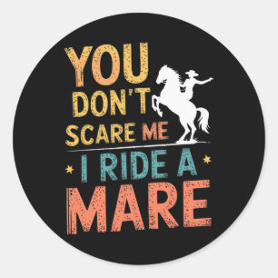 Horse Lover Riding Equestrian Horseback Rider Wome Classic Round Sticker