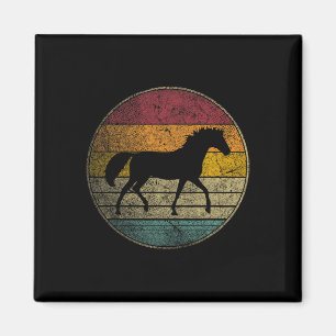 Horse Lover Riding Girl Horseback Vintage Retro 70 Magnet