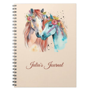 Horse Lover Riding Watercolor Name Journal