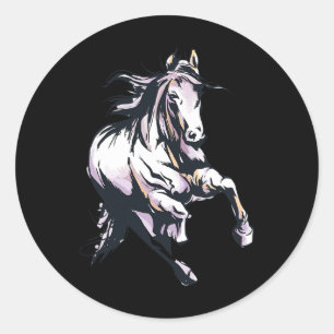 Horse Lover Running Horse Horseck Riding Horse Rac Classic Round Sticker