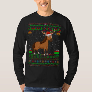 Horse Lover Santa Hat Matching Ugly Horse Christma T-Shirt