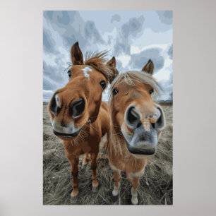 Horse Lover Selfie Art Poster