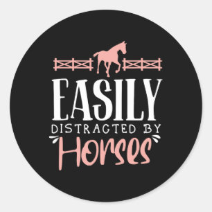 Horse Lover Shirt Girls Horseck Equestrian Gift Wo Classic Round Sticker
