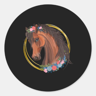 Horse Lover Shirt Girls Horseck Riding Equestrian Classic Round Sticker