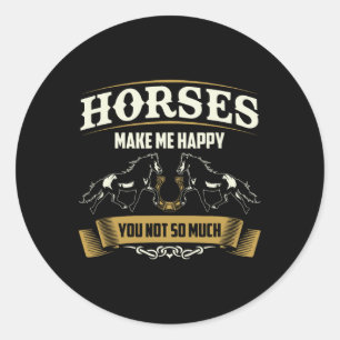 Horse Lover Shirt Women Girls Horseck Riding Eques Classic Round Sticker