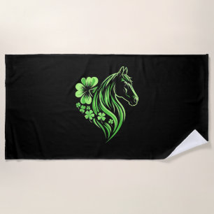 Horse Lover St Patrick's Day T-Shirt Beach Towel