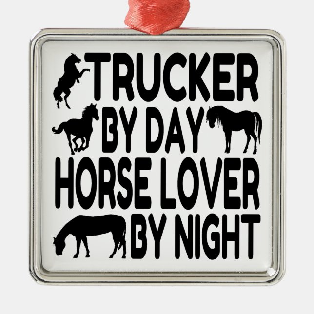 Horse Lover Trucker Metal Tree Decoration (Front)