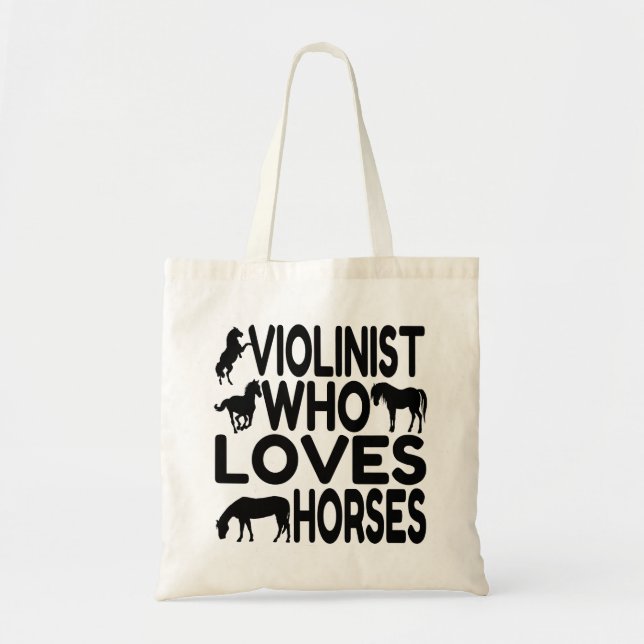 Horse Lover Violinist Tote Bag (Front)