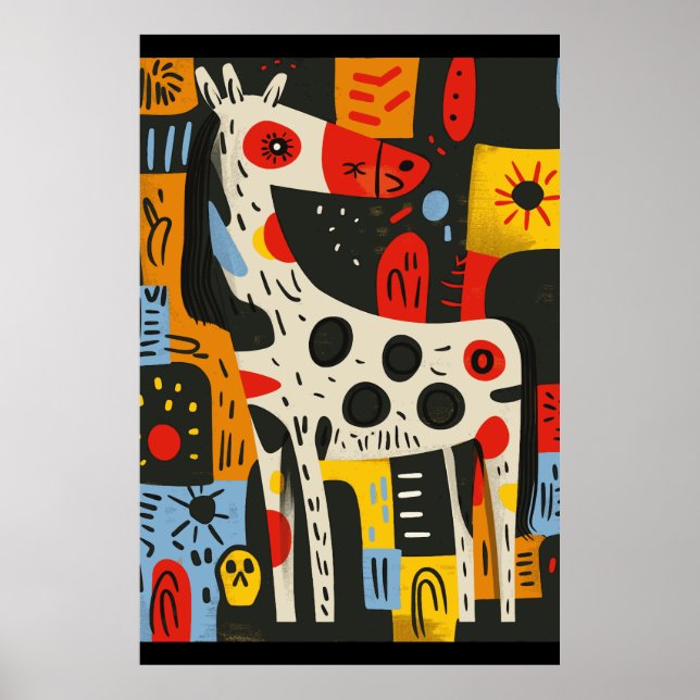 Horse Lover Watercolor Art Poster (Front)