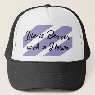 Horse lover white purple trucker hat