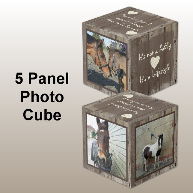 Horse lover with photos and quotes rustic cube (Creator Uploaded)